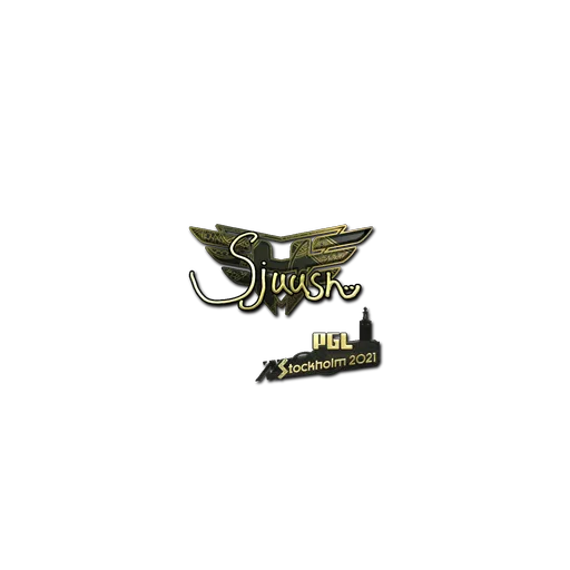 Наклейка | sjuush (золотая) | Стокгольм-2021