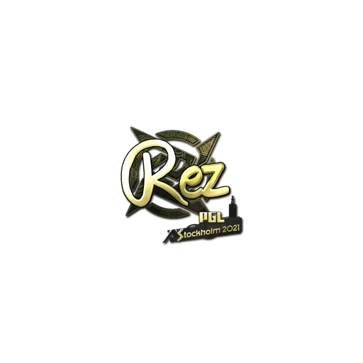 Наклейка | REZ (золотая) | Стокгольм-2021