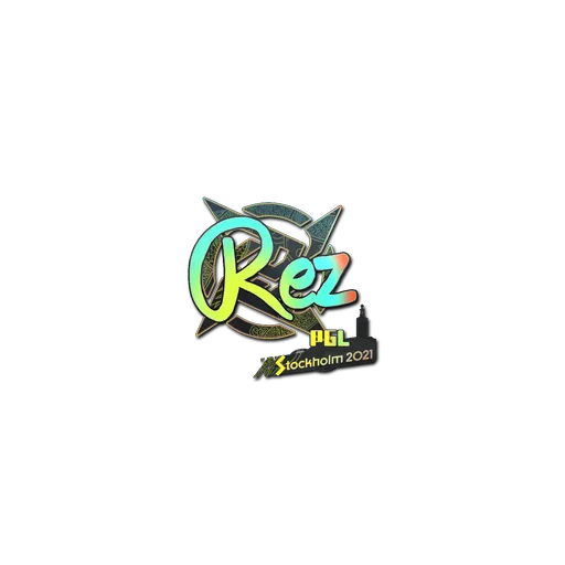 Наклейка | REZ (голографическая) | Стокгольм-2021