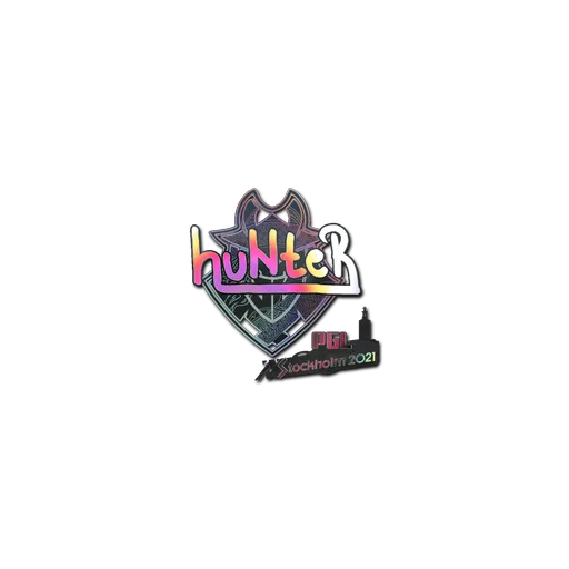 Наклейка | huNter- (голографическая) | Стокгольм-2021