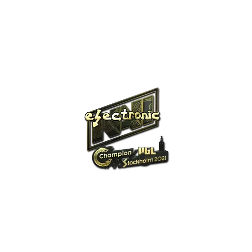 Наклейка | electroNic (золотая) | Стокгольм-2021