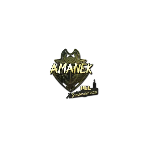 Наклейка | AMANEK (золотая) | Стокгольм-2021