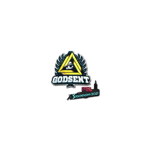 Наклейка | GODSENT (металлическая) | Стокгольм-2021