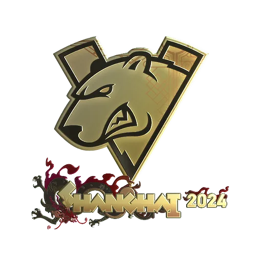 Наклейка | Virtus.pro (золотая) | Шанхай-2024