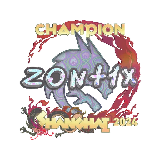 Наклейка | zont1x (голографическая, чемпион) | Шанхай-2024