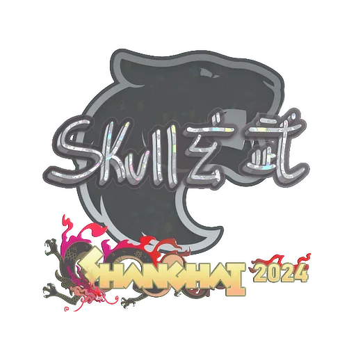 Наклейка | skullz (с блёстками) | Шанхай-2024