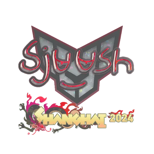 Наклейка | sjuush (с блёстками) | Шанхай-2024