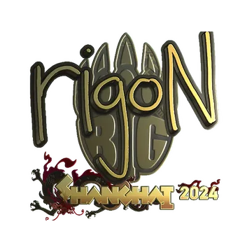 Наклейка | rigoN (золотая) | Шанхай-2024