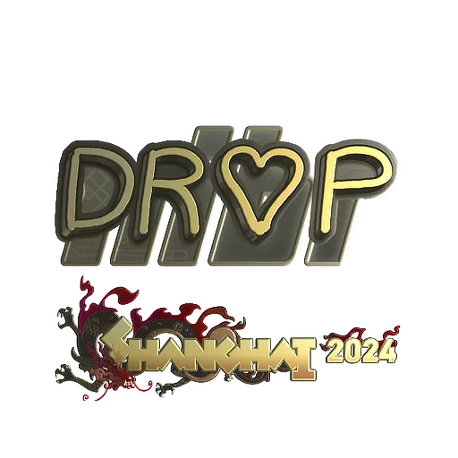Наклейка | drop (золотая) | Шанхай-2024