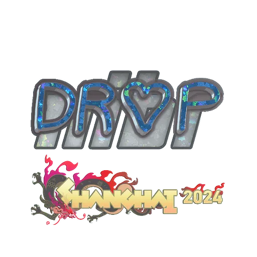 Наклейка | drop (с блёстками) | Шанхай-2024