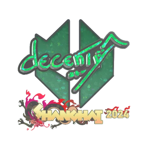 Наклейка | decenty (с блёстками) | Шанхай-2024