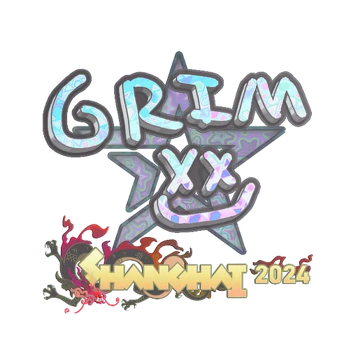 Наклейка | Grim (голографическая) | Шанхай-2024