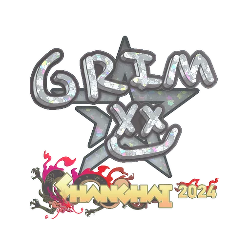 Наклейка | Grim (с блёстками) | Шанхай-2024