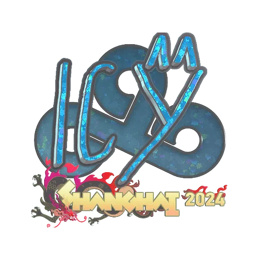 Наклейка | ICY (с блёстками) | Шанхай-2024