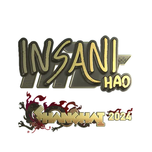 Наклейка | insani (золотая) | Шанхай-2024