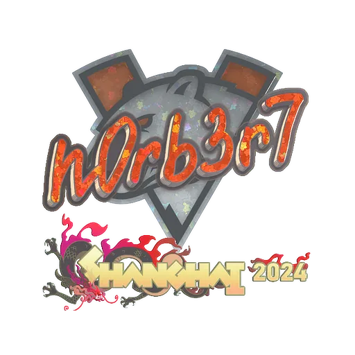 Наклейка | n0rb3r7 (с блёстками) | Шанхай-2024