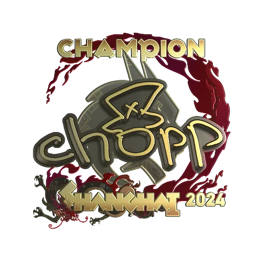 Sticker | chopper (Gold, Champion) | Shanghai 2024